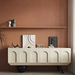 Дизайнерский комод с фактурным фасадом и чёрной ножкой в форме шара Samanta варинант исполнения - 4 | Loft Concept в Красноярске