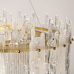 Люстра круглая с прозрачными стержнями разной длины Textured Glass Chandelier варинант исполнения - 7 | Loft Concept в Красноярске