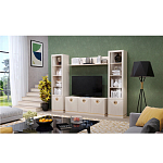 Шкаф-витрина с полками и стеклянной дверкой Satin Furniture варинант исполнения - 3 | Loft Concept в Красноярске