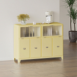 Дизайнерский комод с  2-мя рельефными откидными дверками из стекла Mikko варинант исполнения - 1 | Loft Concept в Красноярске