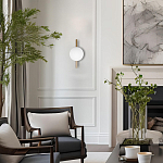 Бра с золотым основанием и белым плафоном в форме шара Bubble варинант исполнения - 6 | Loft Concept в Красноярске