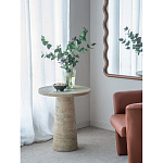 Столик приставной с круглой столешницей Textured Cream Table варинант исполнения - 7 | Loft Concept в Красноярске