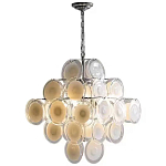Люстра  с каскадом из круглых декоративных элементов  White Clear Glass Chandelier варинант исполнения - 1 | Loft Concept в Красноярске