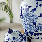 Ваза с крышкой и синим цветочным узором Blue & White Ornament  варинант исполнения - 6 | Loft Concept в Красноярске