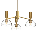 Люстра с 3-мя прозрачными полусферическими плафонами из стекла Alora Mood варинант исполнения - 1 | Loft Concept в Красноярске