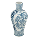 Ваза с голубым цветочным рисунком 43 см Blue & White Ornament варинант исполнения - 1 | Loft Concept в Красноярске