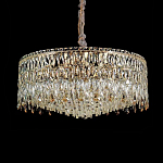 Люстра круглая с хрустальными подвесками на золотистом каркасе Roul Crystal Light варинант исполнения - 7 | Loft Concept в Красноярске