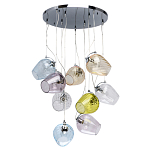 Люстра каскадная с 9-ю разноцветными стеклянными плафонами Kaleido варинант исполнения - 2 | Loft Concept в Красноярске