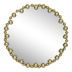 Зеркало круглое в фактурной золотистой раме из металла Mirror Golden Placer варинант исполнения - 1 | Loft Concept в Красноярске