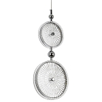 Подвесной светильник с круглым плафоном из рельефного стекла Peony Glass Chrome Hanging Lamp варинант исполнения - 1 | Loft Concept в Красноярске