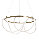 Люстра подвесная круглая золотого цвета с белыми изогнутыми световыми линиями Luke Lampco Tracer Lamp варинант исполнения - 1 | Loft Concept в Красноярске