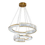 Светодиодная двухъярусная кольцевая люстра из хрусталя и стали и с пультом для регулировки света Maude Crystal Light варинант исполнения - 2 | Loft Concept в Красноярске