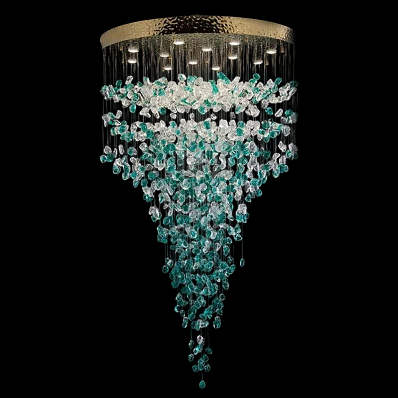 Люстра зеленая каскадная Green Light CascadeDroplet Chandelier Золотой Прозрачный Зеленый Люстра зеленая каскадная Green Light CascadeDroplet Chandelier Золотой Прозрачный Зеленый в Красноярске | Loft Concept