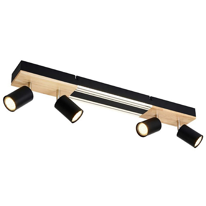 Потолочный светильник черный 70см GAVIN WOOD Черный матовый Прозрачный в Красноярске | Loft Concept 