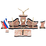 Настольный письменный набор из креноида с часами и декором в виде орла Marble Accessory варинант исполнения - 1 | Loft Concept в Красноярске