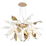 Люстра подвесная с белыми матовыми и золотыми глянцевыми листьями Wintery flovers варинант исполнения - 2 | Loft Concept в Красноярске