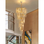 Люстра многоярусная с каркасом из металла и прозрачными подвесками FAIRYTREE Light варинант исполнения - 6 | Loft Concept в Красноярске