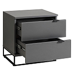 Тумба прикроватная цвета графит с ящиками Strict Lines варинант исполнения - 4 | Loft Concept в Красноярске