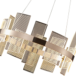 Люстра подвесная круглая с рифлёными прозрачными элементами и золотым основанием Aurea Vista варинант исполнения - 2 | Loft Concept в Красноярске