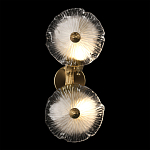 Бра с ветвистыми бронзовыми элементами и стеклянными рифлеными дисками Textured Glass Bra варинант исполнения - 3 | Loft Concept в Красноярске