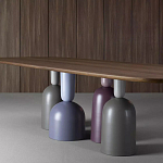 Обеденный стол деревянный с разноцветными фигурными ножками Cop варинант исполнения - 3 | Loft Concept в Красноярске