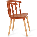 Пластиковый стул на ножках из массива бука Ferret Spiral Brown варинант исполнения - 3 | Loft Concept в Красноярске