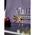 Чаша из прозрачного стекла на бронзовых ножках в виде стрекоз Eden Garden варинант исполнения - 4 | Loft Concept в Красноярске