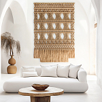 Панно на стену плетеное Макраме бежевый цвет  варинант исполнения - 1 | Loft Concept в Красноярске