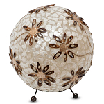 Настольная лампа из перламутра на металлическом каркасе Indonesian Ball варинант исполнения - 1 | Loft Concept в Красноярске