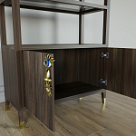 Стеллаж со стеклянными полками Elsa Dreams Walnut варинант исполнения - 5 | Loft Concept в Красноярске