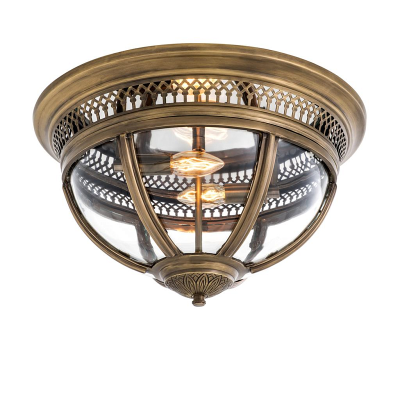 Потолочный светильник Ceiling Lamp Residential Antique brass Латунь Античная полированная Прозрачное Стекло в Красноярске | Loft Concept 