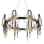 Люстра подвесная круглая черного цвета с круглыми прозрачными плафонами Virelia  варинант исполнения - 1 | Loft Concept в Красноярске