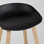 Барный стул на ножках из натурального дерева Boras Black варинант исполнения - 7 | Loft Concept в Красноярске