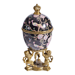 Шкатулка в форме яйца на величественных львах из фарфора с бронзовыми элементами Eden Garden варинант исполнения - 1 | Loft Concept в Красноярске