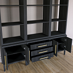 Модульный стеллаж Primo из трех составных элементов Черный дуб варинант исполнения - 4 | Loft Concept в Красноярске