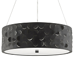 Люстра в форме цилиндра с чёрным фактурным абажуром Round Necklines варинант исполнения - 4 | Loft Concept в Красноярске