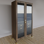 Дизайнерский шкаф витрина Elsa Dreams Walnut с 4-мя ящиками варинант исполнения - 3 | Loft Concept в Красноярске