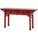 Деревянная консоль в китайском стиле с 2-мя ящиками с резным декором красная Yan Chinese Console Table варинант исполнения - 2 | Loft Concept в Красноярске