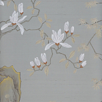 Обои ручная роспись Summer Night Blossom Colourway SC-122 on Wood Ash slub silk варинант исполнения - 2 | Loft Concept в Красноярске