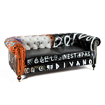 Диван Честерфильд граффити graffiti Orange Sofa натуральная кожа варинант исполнения - 2 | Loft Concept в Красноярске