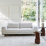 Круглый приставной стол из массива ореха Balu Wooden Side Table варинант исполнения - 6 | Loft Concept в Красноярске