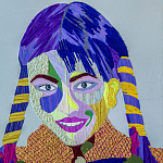 Картина с вышивкой Портрет wall panel People with the yellow ear 3 варинант исполнения - 2 | Loft Concept в Красноярске