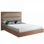 Кровать двуспальная с высоким изголовьем из дерева и подушек из экокожи Modern Look варинант исполнения - 1 | Loft Concept в Красноярске