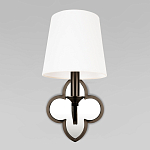 Бра с белым текстильным абажуром и декоративным основанием в виде четырехлистника с зеркальной вставкой Vitorino варинант исполнения - 6 | Loft Concept в Красноярске