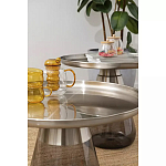 Кофейный столик с основанием из закаленного стекла Classic Round Gray Table варинант исполнения - 3 | Loft Concept в Красноярске