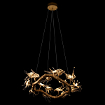 Люстра подвесная с прозрачными стеклянными птичками на ветвях Диаметр 80 см Serip Voa варинант исполнения - 5 | Loft Concept в Красноярске