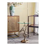 Столик с круглой стеклянной столешницей и корпусом в виде двух павлинов на ветке Table Two Peacocks варинант исполнения - 6 | Loft Concept в Красноярске