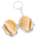 Зеркало брелок карманное двухстороннее из натурального камня Оникс Silver Stone Mirrors варинант исполнения - 2 | Loft Concept в Красноярске