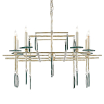 Люстра линейная с круглыми прозрачными подвесками  Horizontal Rectangular Chandelier варинант исполнения - 4 | Loft Concept в Красноярске