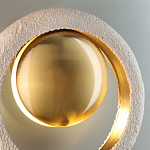 Бра с бежевым текстурным кольцом и латунным шаром в центре Tactile  варинант исполнения - 7 | Loft Concept в Красноярске